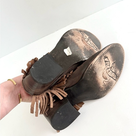 Freebird By Steven Lucy Leather Fringe Boots Boho Hippie Western Coastal Cowgirl - Picture 9 of 10
